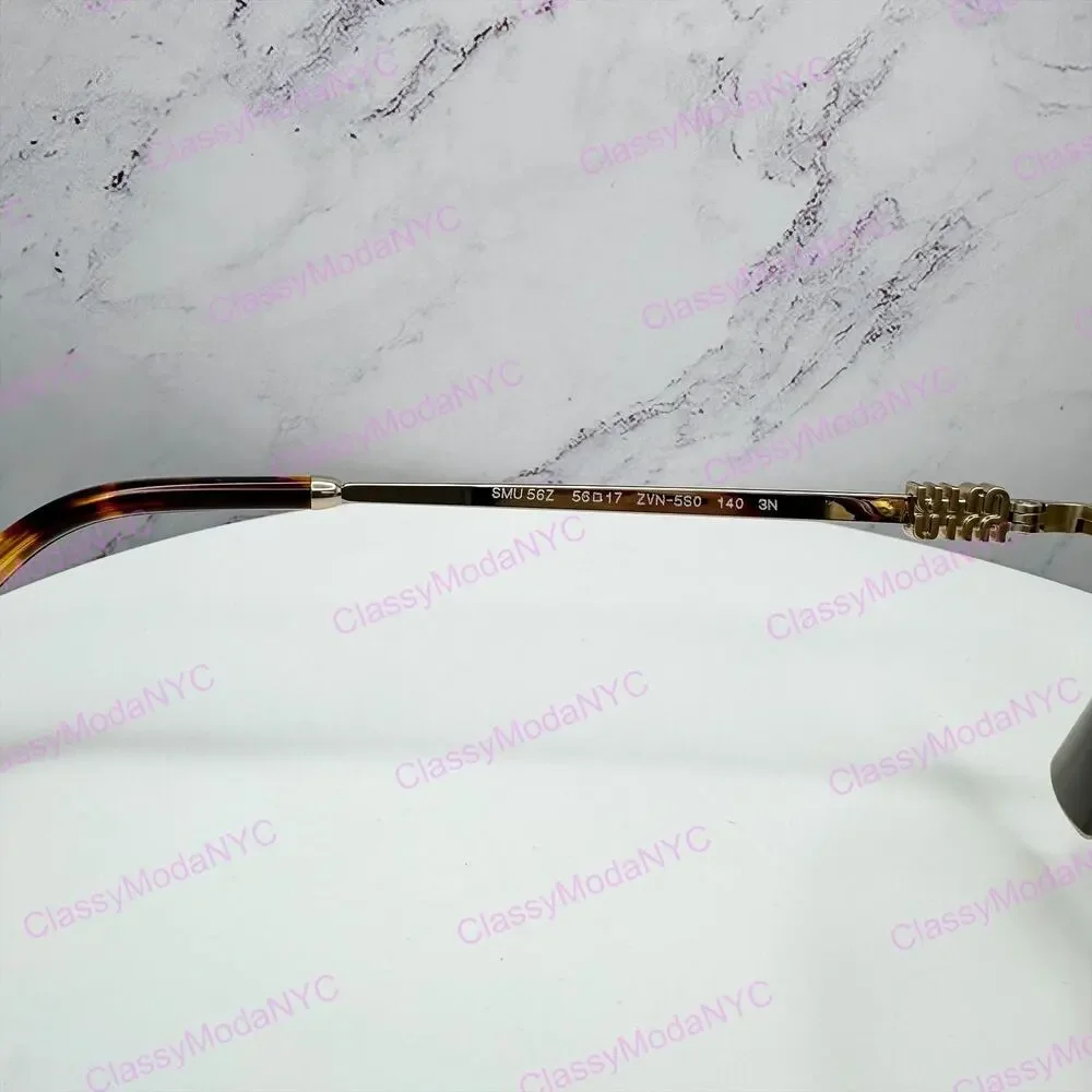 New  MIU MIU Runway Hexagon Geometric Gold Metal Sunglasses Authentic Gray Lens